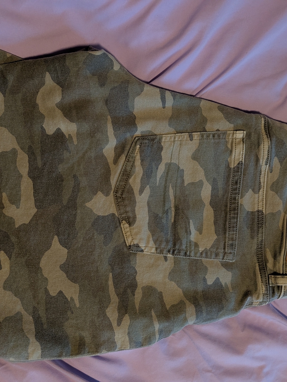 American Eagle Olive Green Camo Stretch Waistband Pants